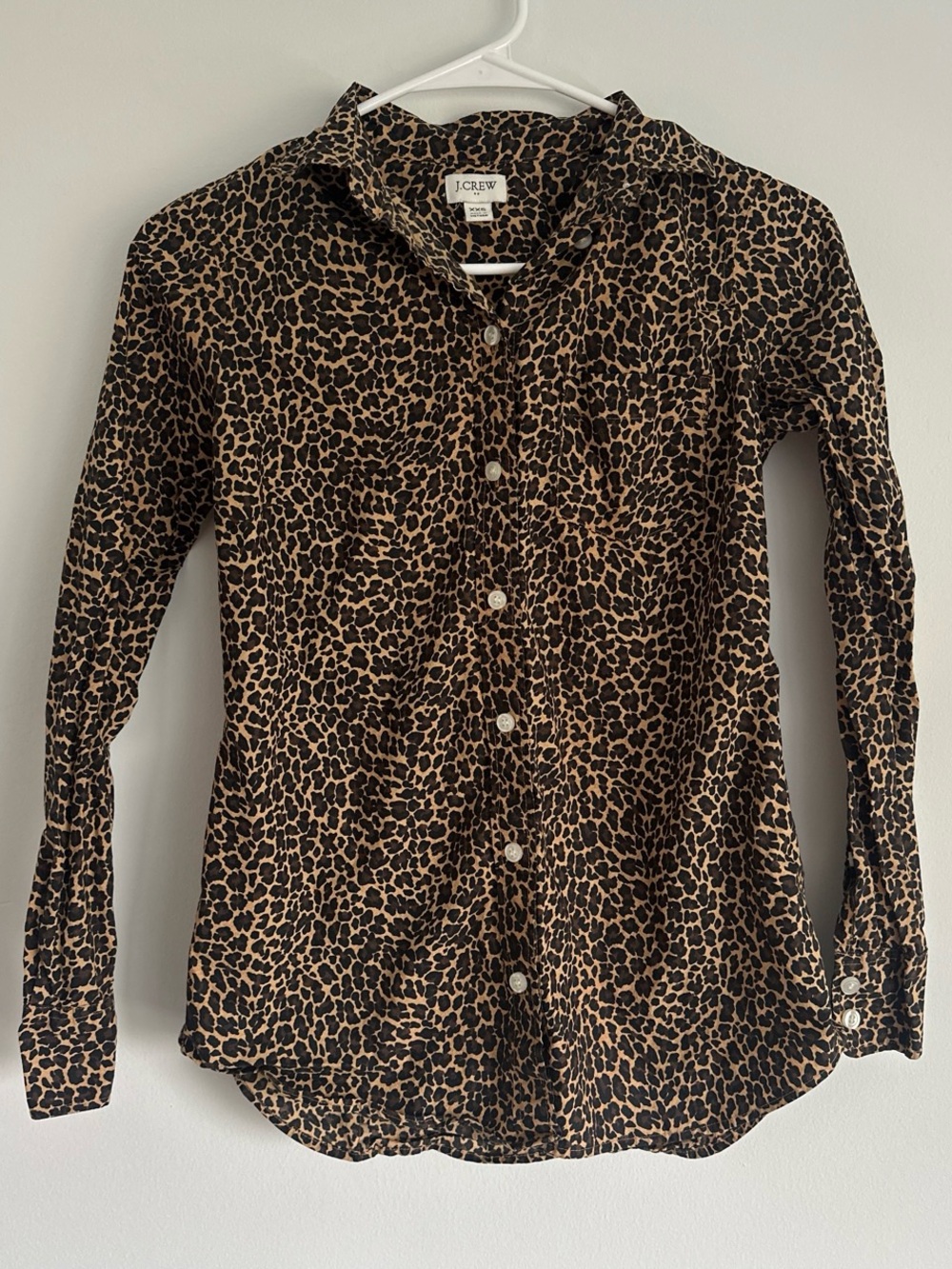 J. Crew Leopard Print Button-Down Shirt in Brown and Black